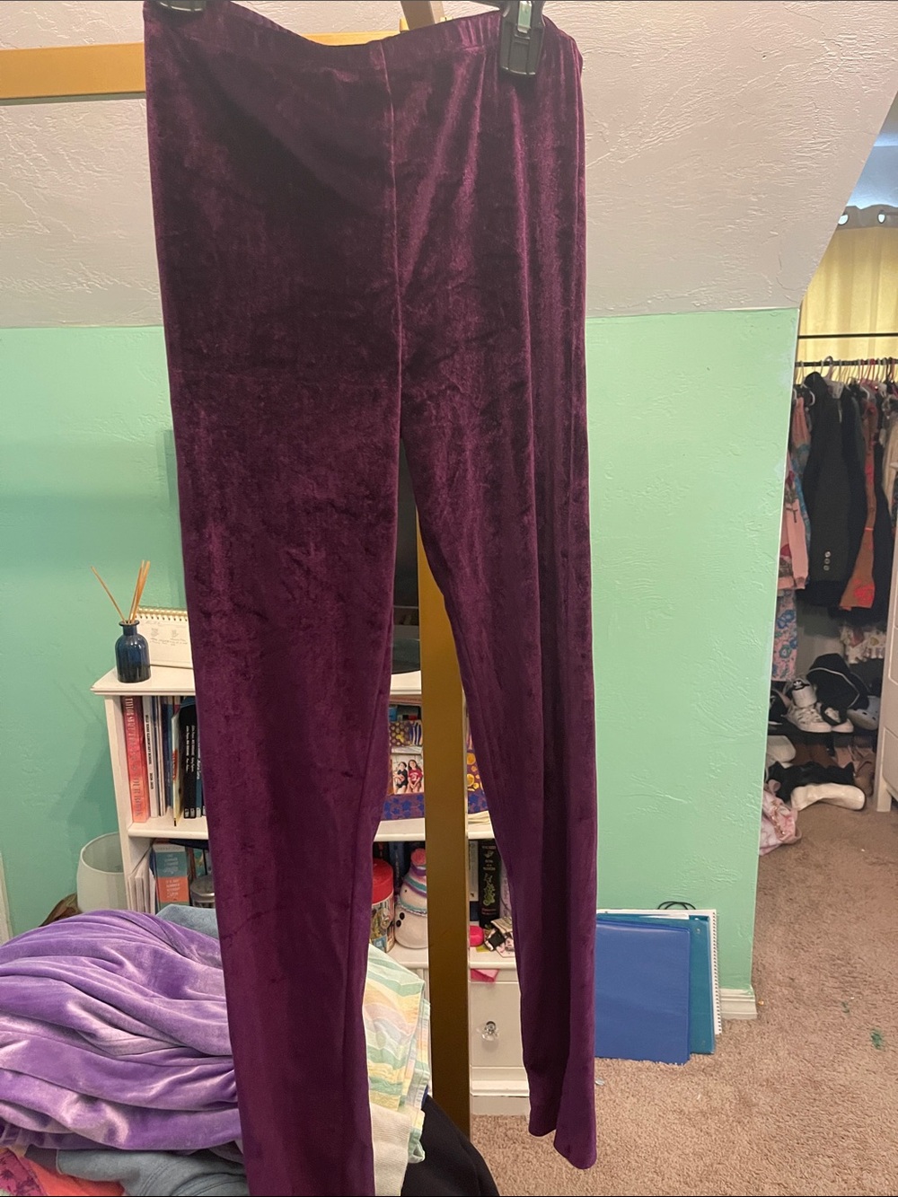 Pink Chicken Plum Velvet Leggings